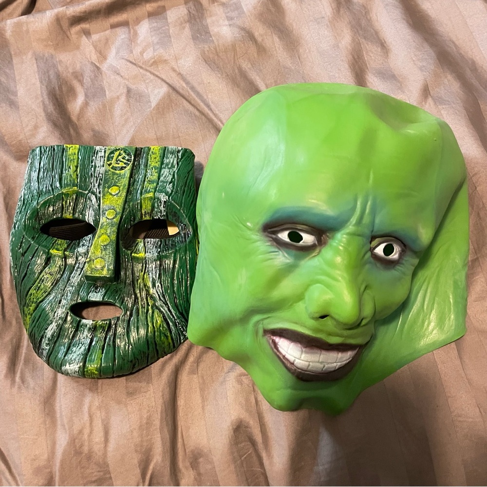2x Green Masks from movie The Mask Jim Carrey Cosplay Costume